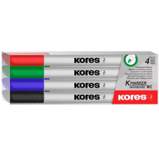 KORES K-Marker 1-3mm kúpus Tábla- és flipchart marker készlet - Vegyes színek (4 db / csomag) filctoll, marker