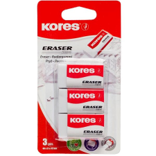 KORES KE30, 40×21×10 mm, fehér, 3 db a csomagban radír