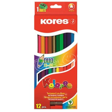 KORES KOLORES DUO háromszögletű, kétoldalú, 12 db (24 szín) színes ceruza