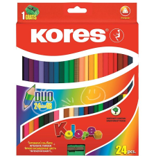 KORES KOLORES DUO háromszögletű, kétoldalú, 24 db (48 szín) színes ceruza