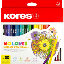 KORES KOLORES Mandalas stresszoldó színezőkhöz 50 szín színes ceruza