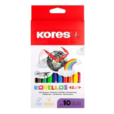 KORES Korellos 2in1 kimosható filctoll készlet 10 különböző szín (29021) filctoll, marker