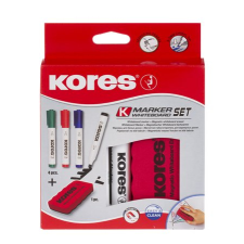 KORES Marka 1-4mm Táblamarker készlet 4 szín + szívacs filctoll, marker