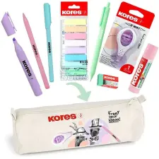 KORES PASTEL to GO tartó, praktikus felszereléssel tolltartó