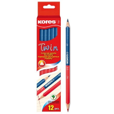 KORES Postairón, háromszögletű, KORES "Twin", kék-piros színes ceruza