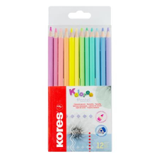 KORES Színes ceruza készlet, háromszöglet&#369;, kores &quot;kolores pastel&quot;, 12 pasztell szín 93311 színes ceruza