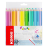 KORES Színes ceruza készlet, háromszögletű, KORES Kolores Pastel, 24 pasztell szín (IK93321)