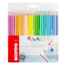  KORES Színes ceruza készlet, háromszögletű, KORES &quot;Kolores Pastel&quot;, 24 pasztell szín színes ceruza