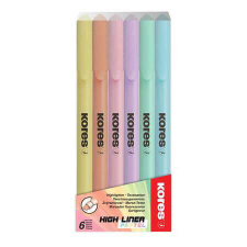 KORES szövegkiemelő készlet - 6 pasztell szín filctoll, marker