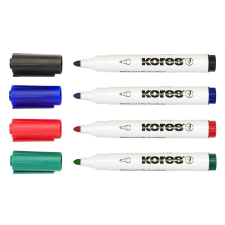 KORES Tábla- és flipchart marker, 1-3 mm, kúpos, KORES "Marka", 4 különböző szín filctoll, marker