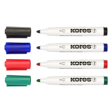 KORES Tábla- és flipchart marker, 3-5 mm, kúpos, KORES &quot;Marka&quot;, 4 különböző szín filctoll, marker