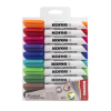 KORES Tábla- és flipchart marker készlet, 3 mm, kúpos, KORES "K-Marker XW1", 10 különböző szín