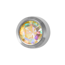  Körfoglalat - natúr szín - crystal ab - 4mm (215) fülbevaló