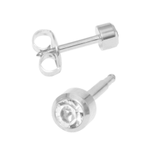 Körfoglalatú - 3mm -fehér (204) natúr szín fülbevaló