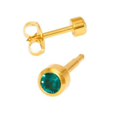 Körfoglalatú - 4mm - Türkizkék (212) fülbevaló