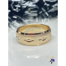  Korfu antiallergén gyönyörű metszett mintás széles karikagyűrű 18K gyűrű