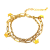 Korona charmos dupla rozsdamentes acél karkötő, arany színű