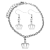 Korona Nemesacél korona charmos karkötő + fülbevaló szett, ezüst színű