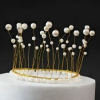  Korona torta dísz gyöngyökkel-Arany