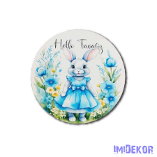  Korong 13cm - Kék ruhás nyuszi dekorációs kellék