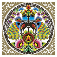 KORREKT WEB Állatos Folk Peacocks Gold szalvéta 20 db-os 33x33 cm party kellék