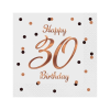 KORREKT WEB B&amp;C Happy Birthday White-Rose Gold 30 szalvéta 20 db-os 33x33 cm