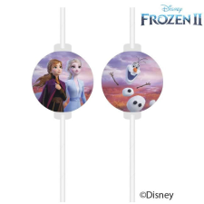 KORREKT WEB Disney Frozen II Leaf, Jégvarázs papír szívószál, 4 db-os szett party kellék