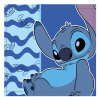KORREKT WEB Disney Lilo és Stitch, A csillagkutya Ocean Waves kéztörlő, arctörlő, törölköző 30x30cm