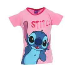 KORREKT WEB Disney Lilo és Stitch, A csillagkutya Surprised Light Pink gyerek rövid póló, felső 4 év / 104  cm