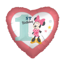 KORREKT WEB Disney Minnie Heart Első születésnap fólia lufi 43 cm party kellék