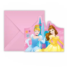 KORREKT WEB Disney Princess Live your Story, Hercegnők Party meghívó 6 db-os FSC party kellék