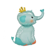KORREKT WEB Elephant with Crown, Elefánt fólia lufi 70 cm party kellék