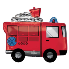 KORREKT WEB Fire Truck, Tűzoltóautó fólia lufi 66 cm party kellék