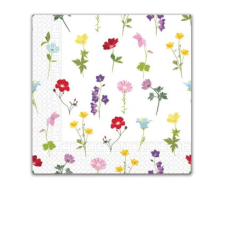 KORREKT WEB Flowers Field, Virág szalvéta 20 db-os, 33x33 cm FSC party kellék