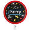 KORREKT WEB Gaming Party papírtányér 8 db-os 23 cm FSC