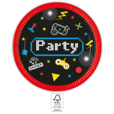 KORREKT WEB Gaming Party papírtányér 8 db-os 23 cm FSC party kellék