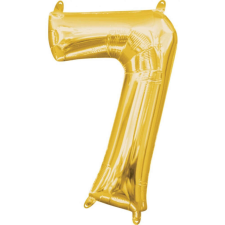 KORREKT WEB Gold, Arany mini szám fólia lufi 7-es 40 cm party kellék