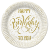 KORREKT WEB Happy Birthday Dotted Gold papírtányér 8 db-os 22,7 cm