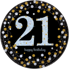 KORREKT WEB Happy Birthday Gold 21 Papírtányér 8 db-os 22,9 cm party kellék