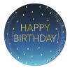 KORREKT WEB Happy Birthday Golden Blue papírtányér 8 db-os 23 cm FSC