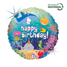 KORREKT WEB Happy Birthday Ocean Holo fólia lufi 46 cm party kellék