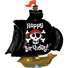 KORREKT WEB Happy Birthday Pirate Ship fólia lufi 117 cm party kellék