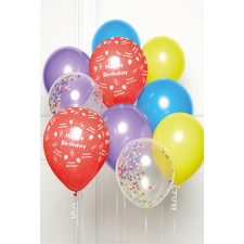 KORREKT WEB Happy Birthday Szivárvány léggömb, lufi 10 db-os szett party kellék