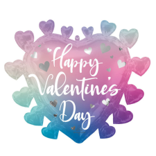 KORREKT WEB Happy Valentine's Day Ombre fólia lufi 68 cm party kellék
