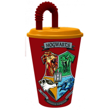 KORREKT WEB Harry Potter Houses szívószálas pohár, műanyag 430 ml üdítős pohár