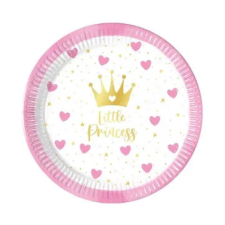 KORREKT WEB Hercegnők Little Princess papírtányér 8 db-os 20 cm FSC tányér és evőeszköz