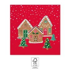 KORREKT WEB Karácsonyi Gingerhouses szalvéta 20 db-os 33x33 cm FSC party kellék