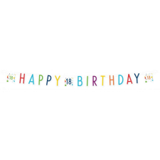 KORREKT WEB Konfettis Happy Birthday 18 felirat 180 cm party kellék