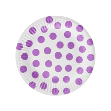 KORREKT WEB Lavender Polka Dot, Pöttyös papírtányér 6 db-os 18 cm party kellék