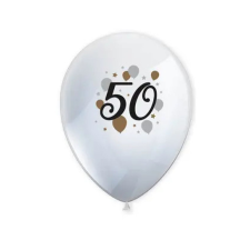 KORREKT WEB Milestone, Happy Birthday 50 léggömb, lufi 6 db-os party kellék